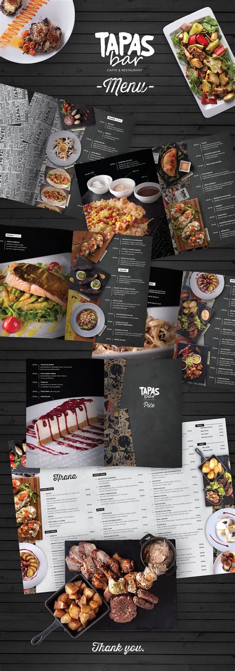 They can be all wood, or with a customizable formica finish. Menu design for Tapas Bar RestaurantDesign: Borko ...