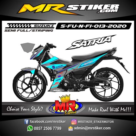 Awet, tahan lama, dan tidak mudah pudar; Stiker motor decal Suzuki Satria FU New FI Gray Blue Ice ...