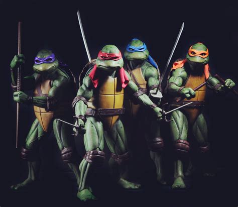 The film follows the turtles on a quest to save their master, splinter. NECA TMNT 1990 Movie Figures Group Photo ...