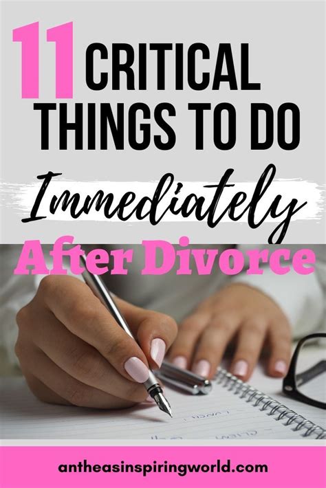 On the contrary, other couples lose sexual desire for one another after. 11 Things to Do Immediately After Divorce in 2020 ...