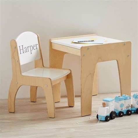 personalised white desk and chair set by my 1st years | notonthehighstreet.com