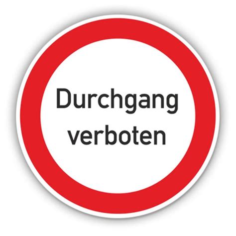 Für fußgänger verboten nach iso 7010 (p 004). Schild - Durchgang verboten, Ø40cm