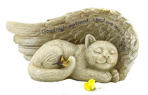 Serving cemeteries nj,ny,nyc(all boroughs), long island, pa and ct with design and setting at the gravesite. Garden Memorial Rock Sleeping Cat In Angel Wings Pet ...