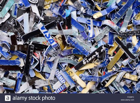 Bank of oklahoma credit card payment. Bank credit cards and debit cards that have been security shredded Stock Photo: 96618240 - Alamy