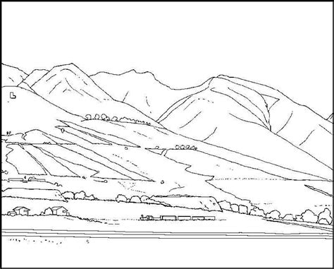 You can save your colored pictures, print them and send them to family and friends! Mountain Scene Coloring Page