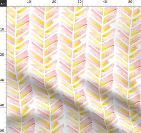 This piece belongs to a series of feather paintings that have a soft color scheme with abstract shapes and neutral hues. Watercolor Feather Chevron in Blush Pink - Spoonflower