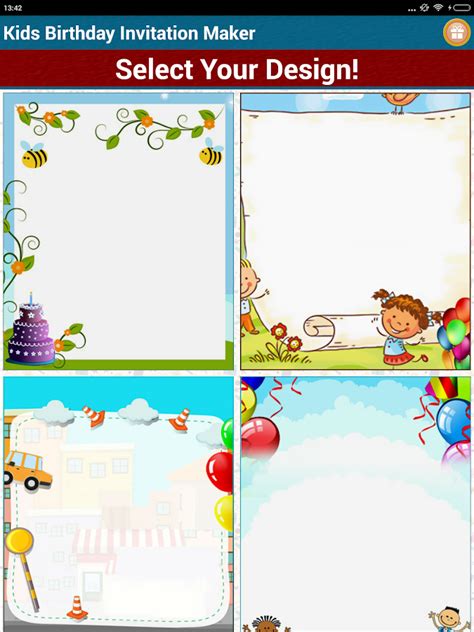 Upload your own images, photos and art work. Kids Birthday Invitation Maker - Android Apps on Google Play