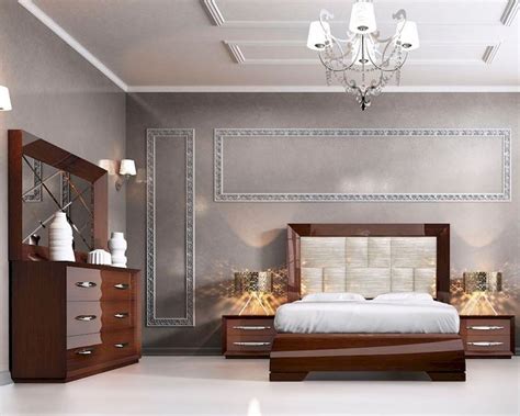 Bedroom Set Modern Style in Walnut Carmen 3313CR