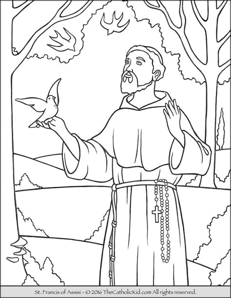 There are several options for assembling them once you have them colored and cut out i chose these saints years ago, and they are the ones in catholic abc's, and ultimately i decided the cartoon picture of st. Saint Francis Coloring Page - The Catholic Kid - Catholic ...