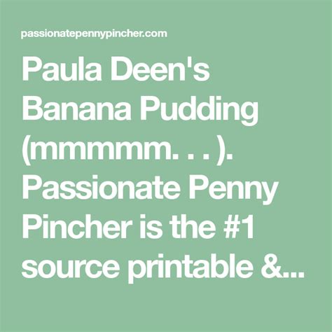 Bring the milk, and 1/2c of the sugar to a boil in a medium saucepan, stirring to dissolve sugar. Paula Deen's Banana Pudding (mmmmm. . . ) | Banana pudding ...