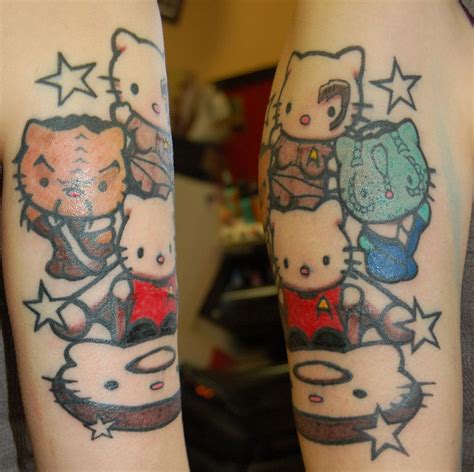 Tattoos piercing tattoo great tattoos cool tattoos star trek tattoo tattoos and piercings get a tattoo star tattoos skin art. Start trek hello kitties tattoo. I love the klingon ...