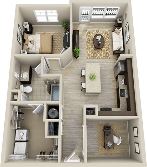 From modern to rustic, we've rounded up beautiful bedroom decorating inspiration for your master suite. 1 Bedroom Apartment/House Plans - Futura Home Decorating