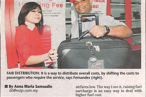 Airasia head of ancillary income, rafizah amran said last year, 660,000 people paid rm91 million for excess. airasia: Fee on checked baggage to offset fuel costs ...