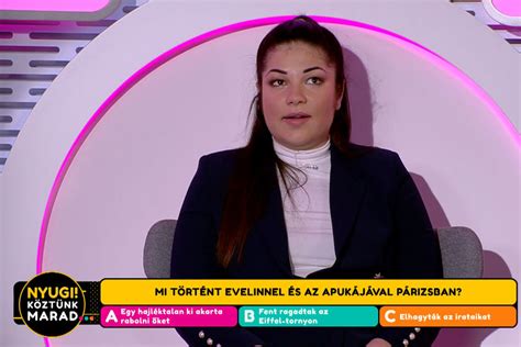 Amikor a tv2 riportere arról kérdezte, mi az a rejtélyes nagy terve, amiről egyik korábbi interjújában beszélt, gáspár bevallotta. Gáspár Evelinre késsel támadtak rá, hogy kirabolják ...