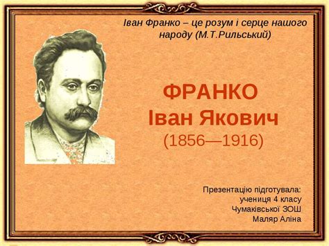 Допомога каналу та плюс в карму:5167 8032 5466 4944 ФРАНКО Іван: життя та творчість - презентація з біографії