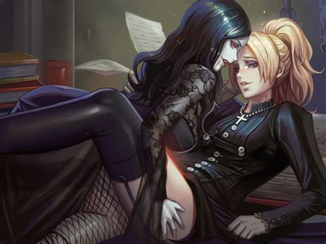 One huge dildo for two playful black sexy lesbian girls who like to caress their pussies at the same time. Anime wallpaper original dantewontdie long hair blue eyes ...