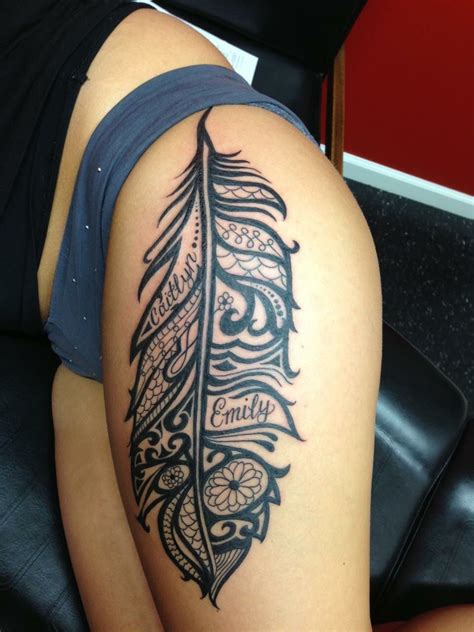 Full leg tattoos leg tattoos women tattoos for guys feather tattoos body art tattoos sleeve tattoos irezumi geometric tattoo leg geometric mandala. Feather thigh tattoo | Tattoos for women, Thigh tattoos women