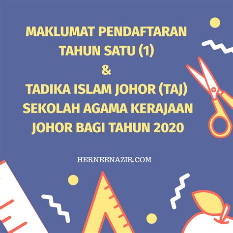Buat semakan borang pendaftaran tahun 1 2021 ambilan kemasukan murid dan permohonan penempatan, samada anda lakukan daftar darjah 1 online atau pun. Borang Maklumat Murid Sekolah Agama Johor