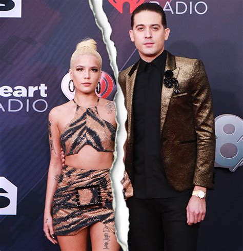 Halsey painted her face white and covered her eyes in blue eyeshadow and colored contacts. 'You & I' Singers Halsey & Boyfriend G-Eazy Split & Fans ...
