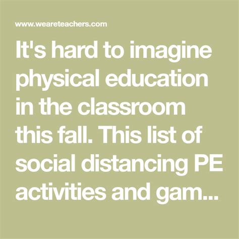 By vigoritout1updated on august 16, 2020march 19, 2020. 10 Social Distancing PE Activities & Games - We Are ...