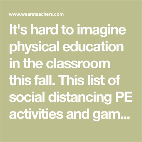 By vigoritout1updated on august 16, 2020march 19, 2020. 10 Social Distancing PE Activities & Games - We Are ...