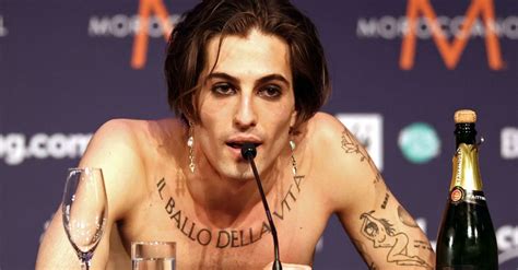 Maneskin lead singer damiano david strongly denied he had taken drugs during saturday's live television broadcast. Singer of Eurovision winners Maneskin asked about ...