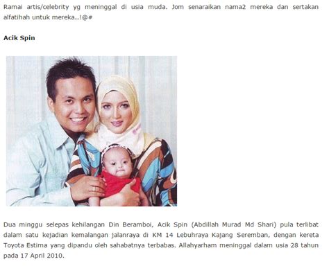 Diakses tanggal 6 agustus 2010. AL-FATIHAH!! Artis-Artis MALAYSIA Yang MENINGGAL Dunia ...