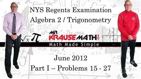 June 2018 earth science regents answers explained. NYS Algebra 2 - Trig Regents June 2012 Part 1: 15 - 27 ...