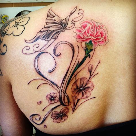 I got a yellow rose today for my best friend beccah. Sunday's tattoo session Carnation flower & infinity heart ...