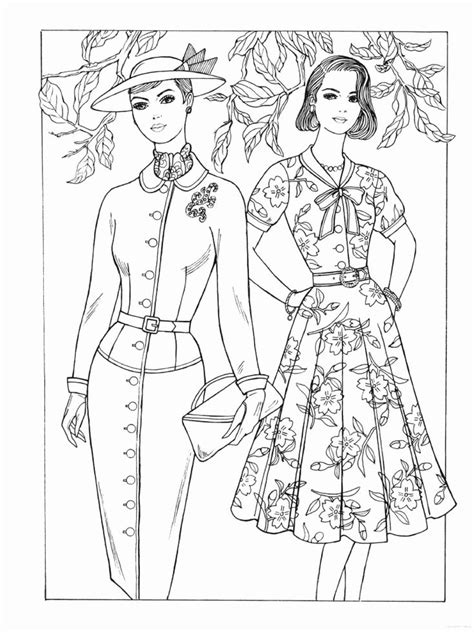 We love helping your kids' imaginations soar, so this set of fashion colouring pages for kids is sure to help them be creative in more ways than one. Dress Coloring Pages for Adults Elegant Vintage Fashion ...