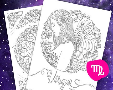 Zodiac lady virgo coloring page #876. Virgo coloring page from Faces of the Zodiac Printable ...