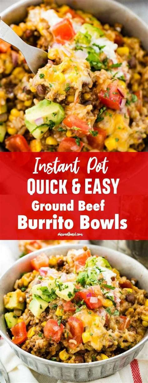Instant Pot Quick and Easy Ground Beef Burrito Bowls ...