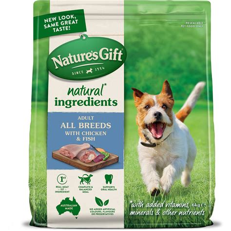 Woolworths' dry dog food features added vitamins and minerals for your growing pooch while the canned option is said to provide complete and balanced nutrition. Nature's Gift Sustain Chicken & Fish Dry Dog Food 6kg ...