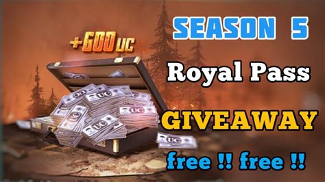 In this app, we offers free uc on daily basis and royal pass for season 14, so if you want to get free unknown cash or cash battle then you should try this app also offers many genuine ways of earning free uc and free royal pass. How to Get Free Royal Pass on Pubg Mobile | Season 5 Royal ...