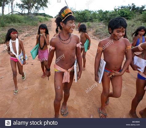 Latino twinks paint job 1. Children of the Xingu Indian go to school built in the ...