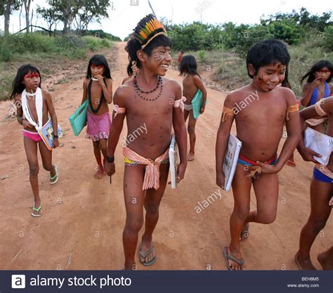 Latino twinks paint job 1. Children of the Xingu Indian go to school built in the ...