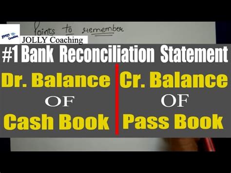 In this video i have explained the logic & concept behind the bank reconciliation statement brs.here i have explained the 1. Bank Reconciliation According To Coach : Bank ...