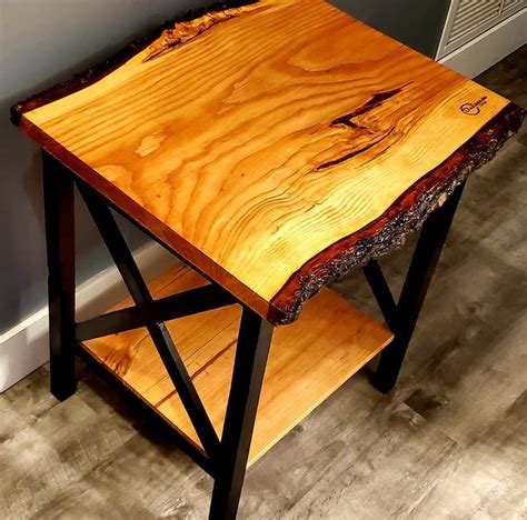 Seti live edge 26 in. My first live edge end table : woodworking