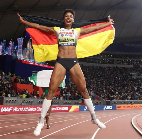 For tamberi, this moment was extra special as he carried on to the track his cast from the italy's gianmarco tamberi and qatar's mutaz essa barshim will share gold in high jump. Malaika Mihambo Freundin : Kaul Und Mihambo Gewinnen Sport ...