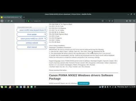 Download and install the documents in the download section. canon pixma mx922 drivers windows 10 - YouTube