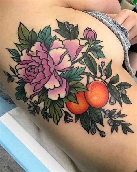 You can sort our biker patches by size, text or artwork. Flowers & peaches tattoo ~ FTW John | Peach tattoo, Tattoos, Traditional thigh tattoo