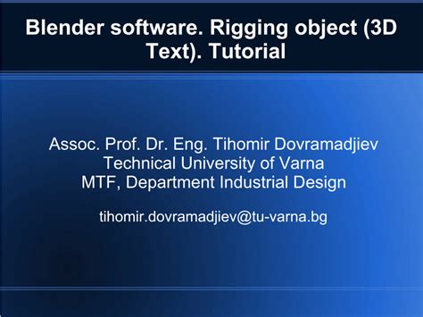 (PDF) Blender software. Rigging object (3D Text). Tutorial
