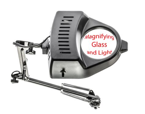 Magnifying glass and desk luminaire protected: SWING ARM MAGNIFYING LAMP WITH CLAMP - 4" DIA. 2 X ...