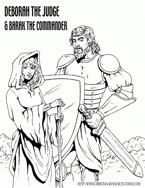 Btg95xet8ble character coloring pages home phenomenal image inspirations for adults printable. Deborah And Barak Coloring Page - Coloring Home