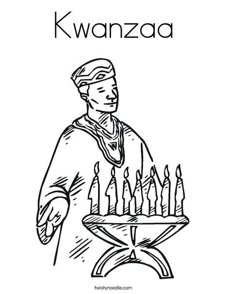 The kwanzaa candle colors are black, red, and green. Kwanzaa Coloring Page - Twisty Noodle