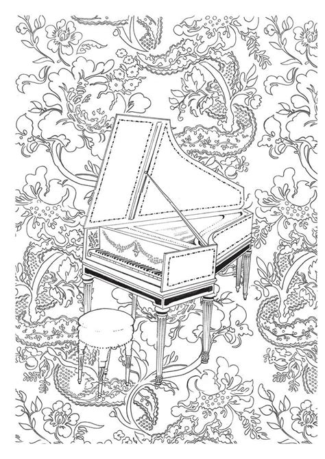 Download piano fleuri | Coloring pages, Free adult coloring pages, Music coloring sheets