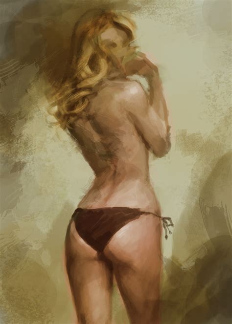 Firstly we depict the approximate contours of the body. How to paint figure female back - drawing and digital ...