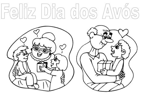 Atividades para o dia dos avós. Baú da Web: Desenhos Dia dos Avós para colorir