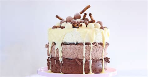 Chocolate mousse cake is every chocolate lovers dream! Naked Triple Chocolate Mousse Cake | Crush Magazine