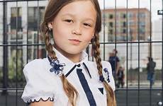 schoolgirl cute uniform elementary tights skirt playground blue sitting blouse darkly steps background dreamstime